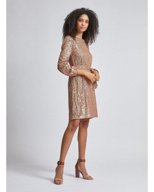 dorothy perkins rose gold dress