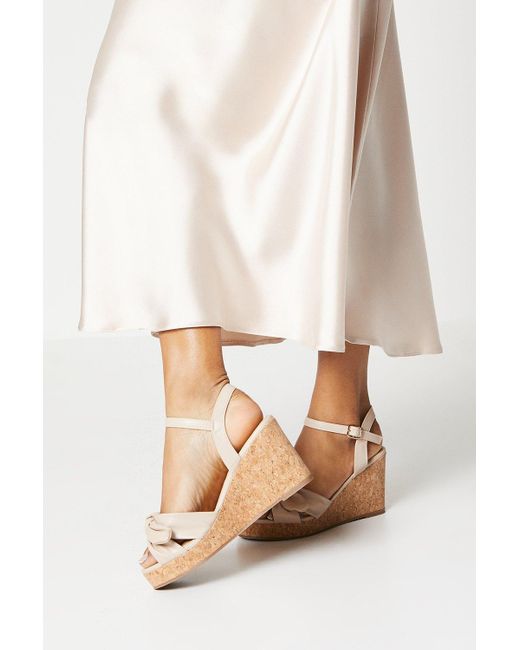 Dorothy Perkins White Wide Fit Rikki Bow Wedges