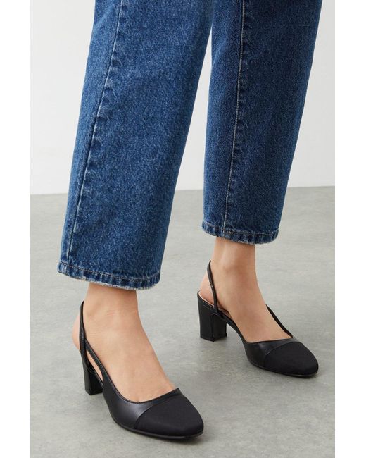Dorothy Perkins Esme Toe Cap Low Sling Back Court Shoes in Blue