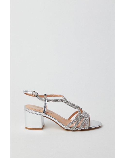 Dorothy Perkins Black Good For The Sole: Ellie Diamante Medium Block Heel Sandals