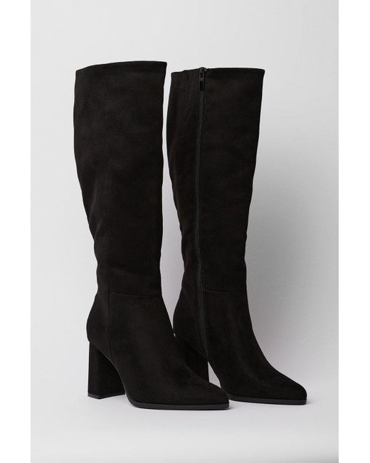 Dorothy Perkins Black Wide Fit Kimmy Heeled Knee High Boots