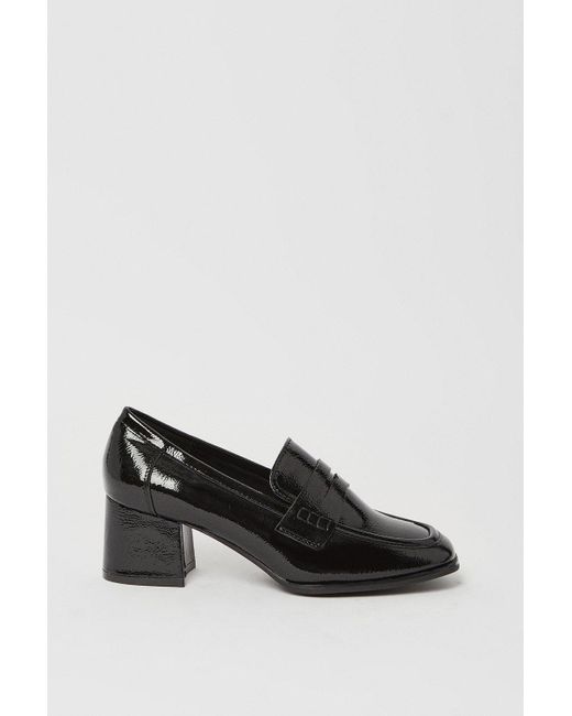 Dorothy Perkins Black Principles: Lettie Patent Heeled Loafer