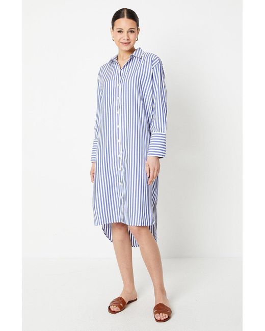 Dorothy Perkins Blue Poplin Oversized Shirt Dress