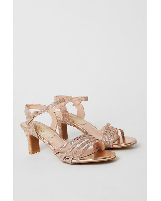 Dorothy Perkins White Good For The Sole: Ellen Diamante Shimmer Strap Heeled Sandals
