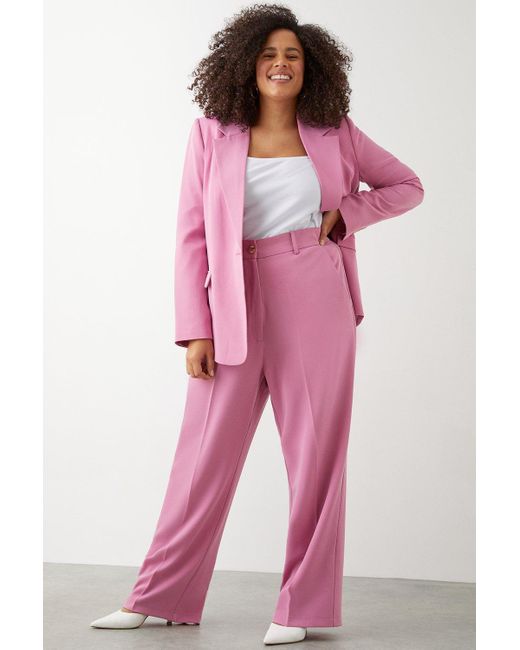 Dorothy Perkins Pink Curve Wide Leg Tailored Trouser