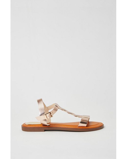 Dorothy Perkins White Good For The Sole: Mollie Twist T Bar Flat Sandals