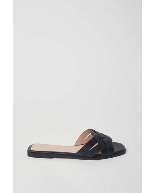 Dorothy Perkins Black Fiji Lattice Flat Sandals