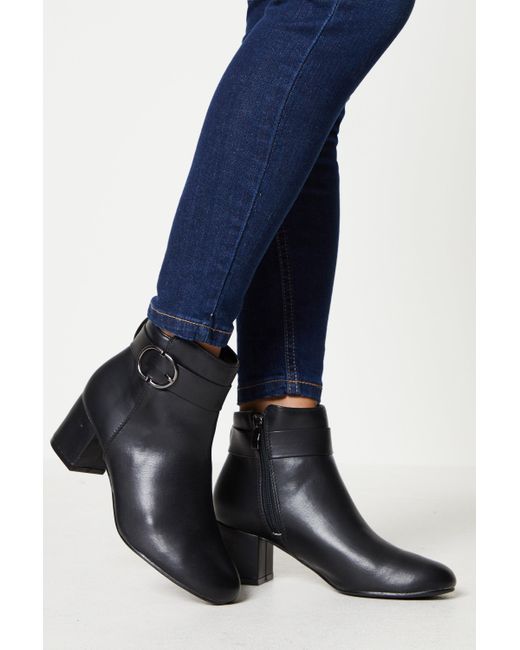 Dorothy Perkins Blue Good For The Sole: Wide Fit Mariya Buckle Detail Ankle Boots
