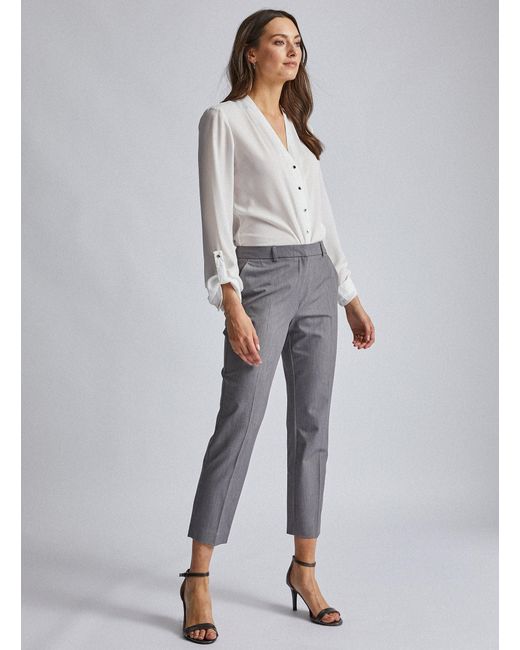 grey ankle grazer trousers