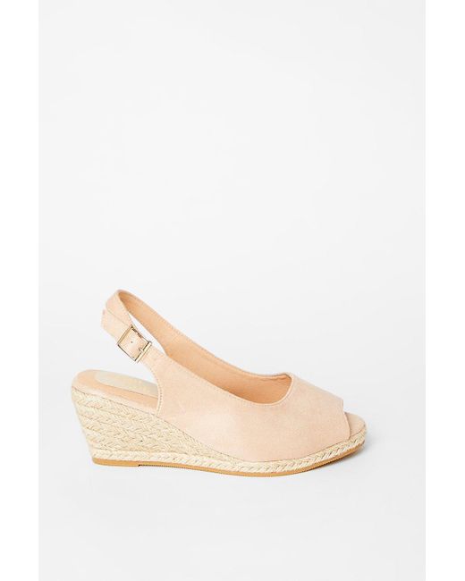 Dorothy Perkins Natural Good For The Sole: Extra Wide Fit Reign Peep Toe Wedge