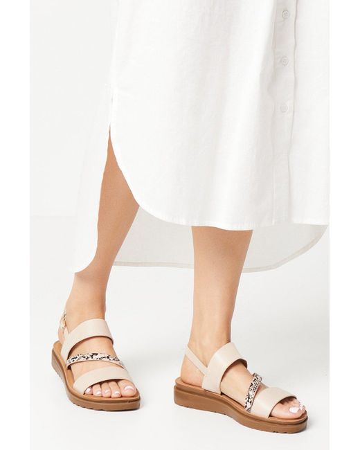 Dorothy Perkins White Good For The Sole: Wide Fit Ali Comfort Asymmetric Sandals