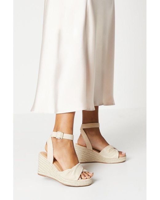 Dorothy Perkins Natural Extra Wide Fit River Twist Front Wedges