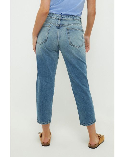 Dorothy Perkins Blue Petite Cropped Slim Mom Jeans