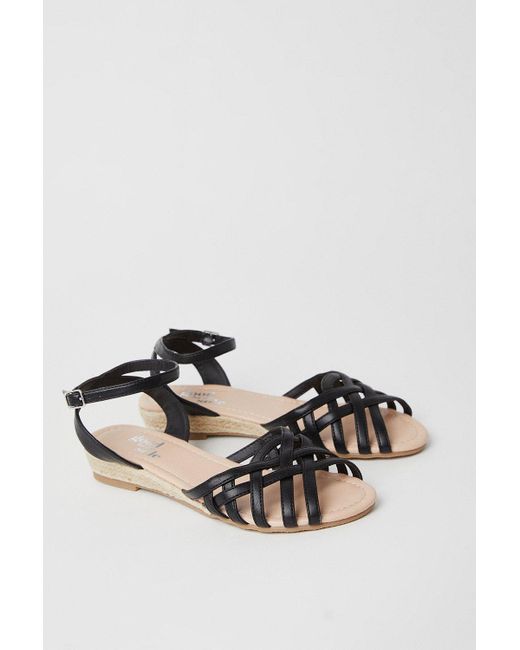 Dorothy Perkins Black Good For The Sole: Wide Fit Rhian Lattice Micro Wedges
