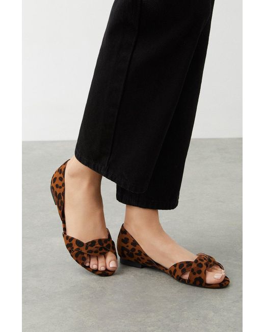 Dorothy Perkins Black Faith: Wide Fit Maddie Open Toe Ballet Flats