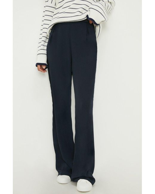 Dorothy Perkins Blue Tall Pull On Wide Leg Trousers