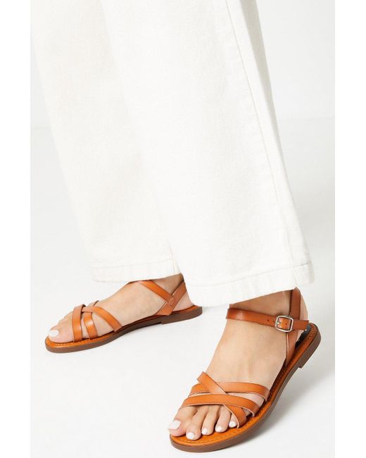 Dorothy Perkins White Good For The Sole: Melanie Comfort Cross Strap Flat Sandals