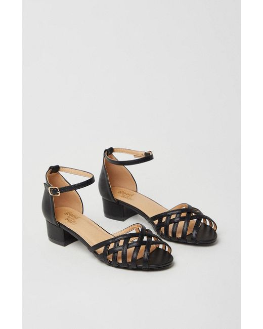 Dorothy Perkins Gray Good For The Sole: Wide Fit Eli Lattice Heeled Sandals