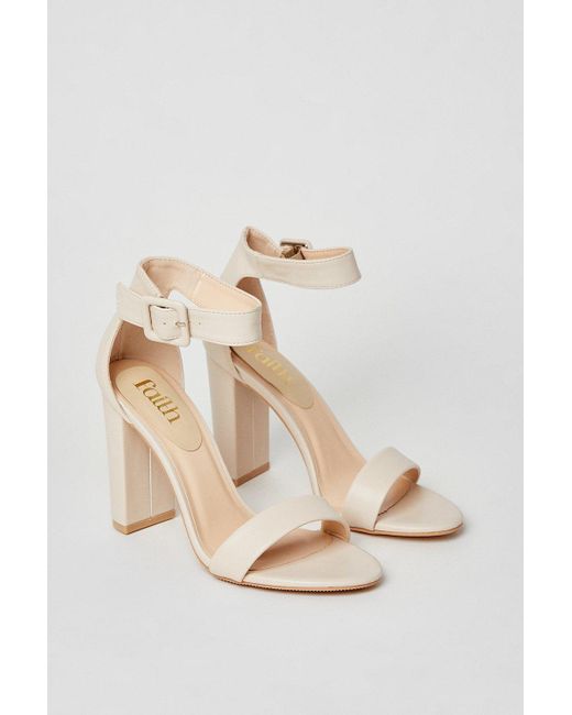 Dorothy Perkins Natural Faith: Camille Covered Buckle High Block Heeled Sandals