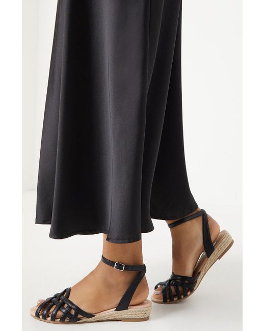 Dorothy Perkins Black Good For The Sole: Wide Fit Rhian Lattice Micro Wedges