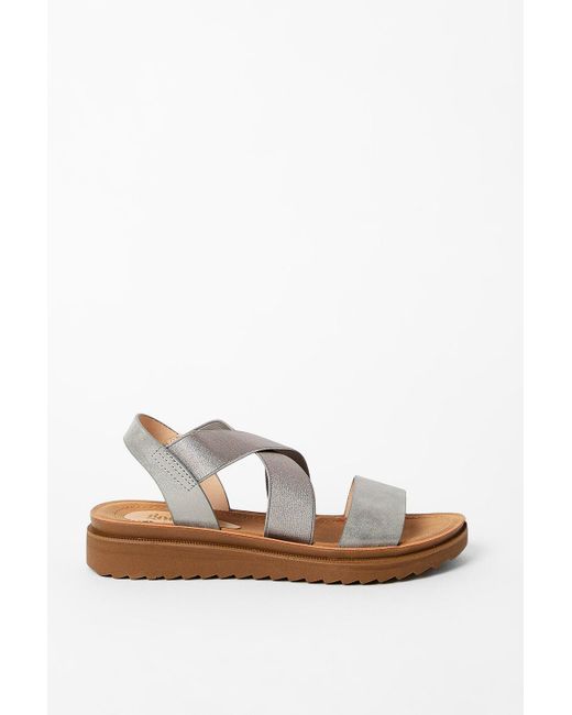 Dorothy Perkins Blue Good For The Sole: Wide Fit Ana Comfort Cross Strap Sandals
