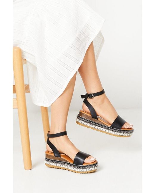Dorothy Perkins Natural Good For The Sole: Melli Embellished Flatform Sandals