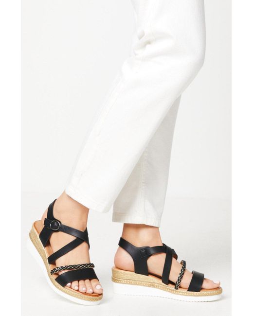 Dorothy Perkins White Good For The Sole: Archie Comfort Plaited Medium Wedge Sandals