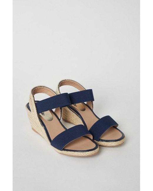 Dorothy Perkins Natural Good For The Sole: Extra Wide Fit Rema Elastic Strap Wedges
