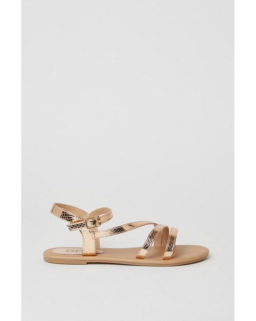 Dorothy Perkins Metallic Wide Fit Forestor Texture Multi Strap Sandals
