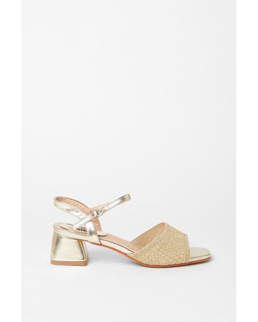 Dorothy Perkins White Good For The Sole: Estelle Fine Knitted Low Block Heeled Sandals
