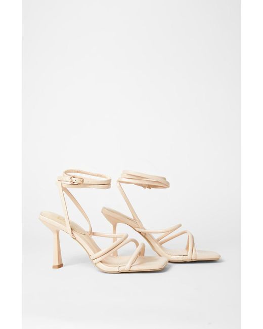 Dorothy Perkins Natural Salina Ankle Tie Strappy High Heeled Sandals