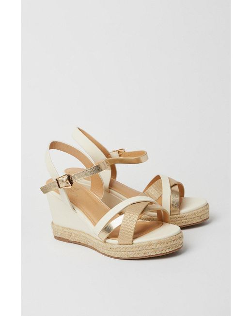 Dorothy Perkins Natural Good For The Sole: Extra Wide Fit Amber Wedges