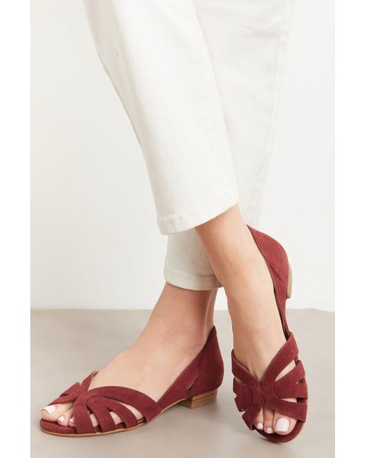 Dorothy Perkins Purple Principles: Barb Wide Fit Leather Cutout Flat Sandals