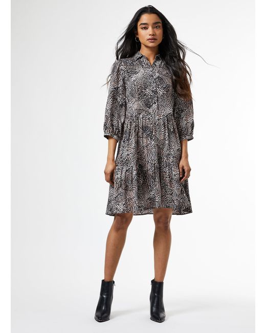 animal print smock dress