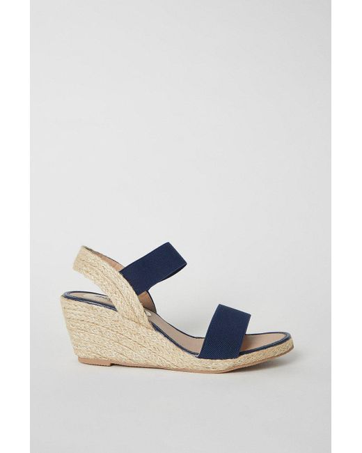 Dorothy Perkins Natural Good For The Sole: Extra Wide Fit Rema Elastic Strap Wedges