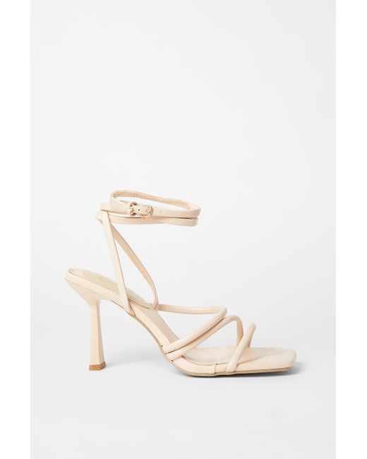 Dorothy Perkins Natural Salina Ankle Tie Strappy High Heeled Sandals