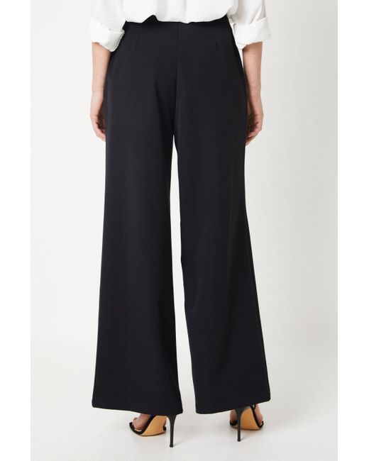 Dorothy Perkins White Button Front Straight Leg Trousers