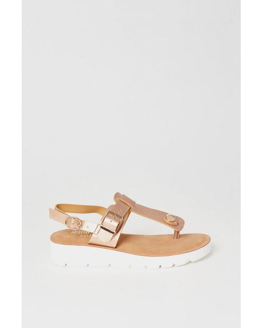 Dorothy Perkins Metallic Good For The Sole: Wide Fit Marista Cross Strap Sandals
