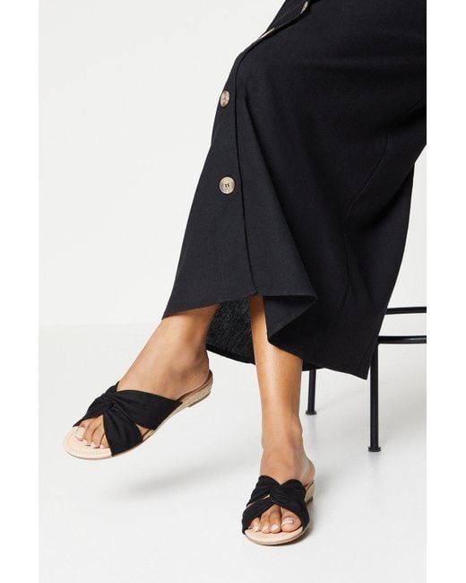 Dorothy Perkins Black Good For The Sole: Wide Fit Harper Comfort Soft Knot Micro Wedges