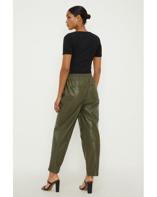Dorothy Perkins Green Faux Leather jogger