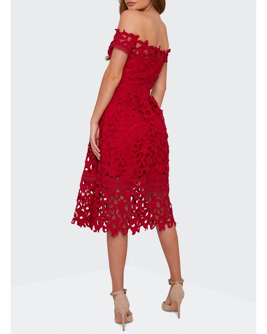chi chi red bardot dress