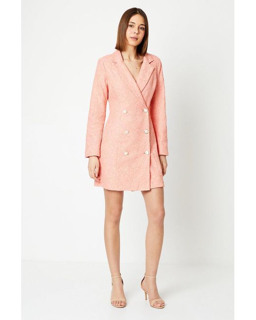 Dorothy Perkins Pink Petite Lace Blazer Dress