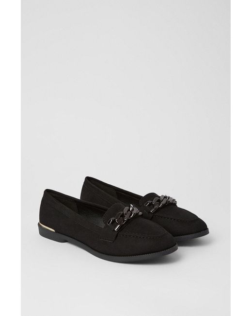 Dorothy Perkins Black Leila Chain Loafers