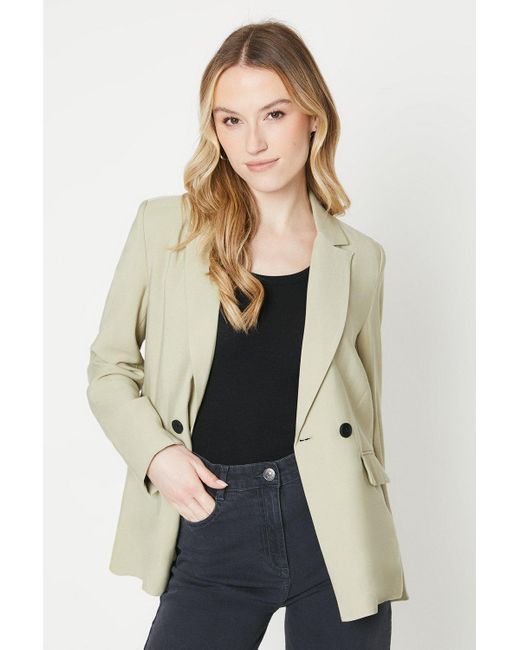 Dorothy Perkins Natural Double Breasted Blazer