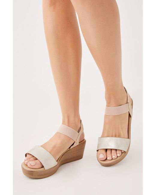Dorothy Perkins Natural Good For The Sole: Helena Comfort Elastic Wedges