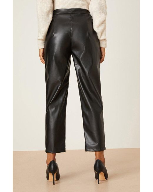 Dorothy Perkins Black Faux Leather Ankle Grazer Trouser