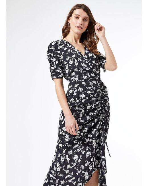 ruched side midi dress