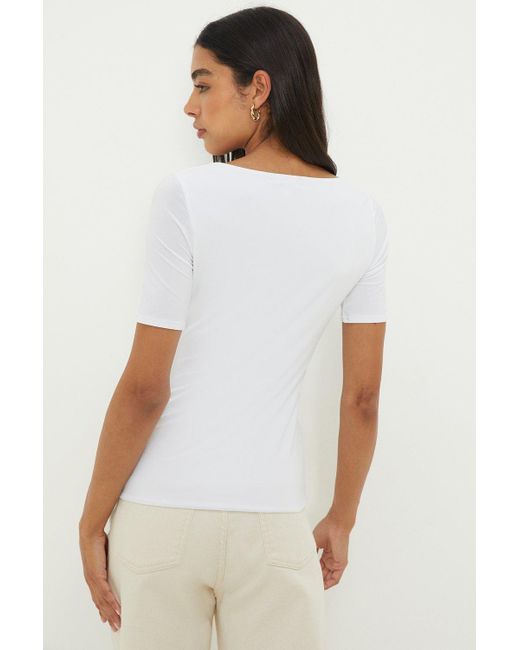 Dorothy Perkins White Double Layer Square Neck Top