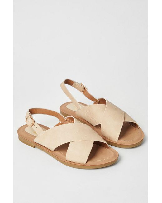 Dorothy Perkins Pink Good For The Sole: Madelyn Comfort Cross Strap Slingback Flat Sandals