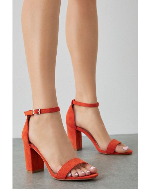 Dorothy Perkins Orange Spark Block Heel Sandals